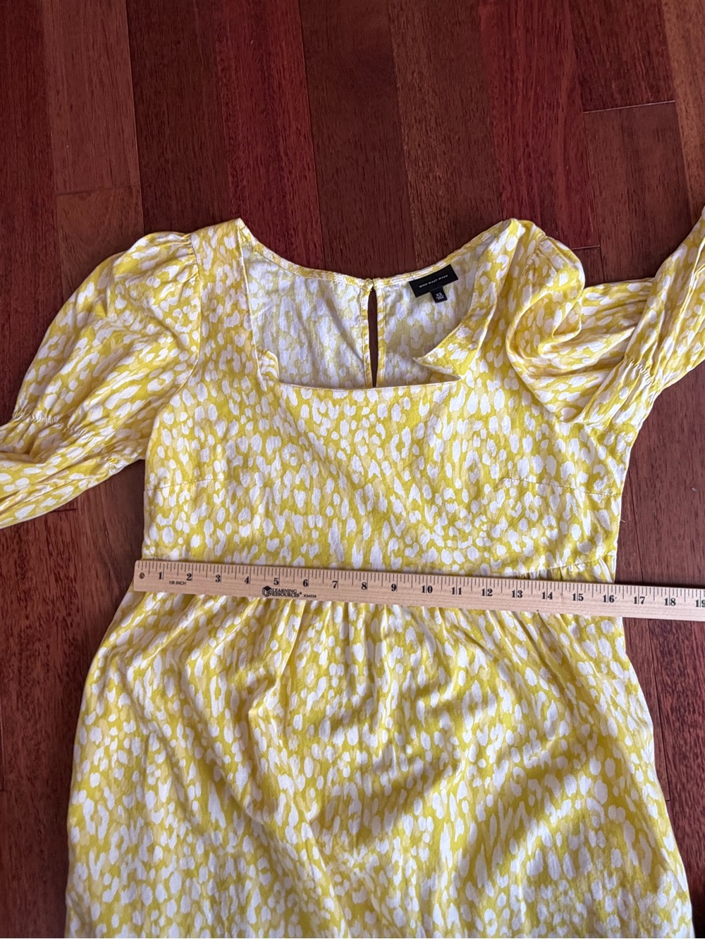 Who What Wear Yellow Square-Neck Puff-Sleeve Maxi Dress - Picture 5 of 8